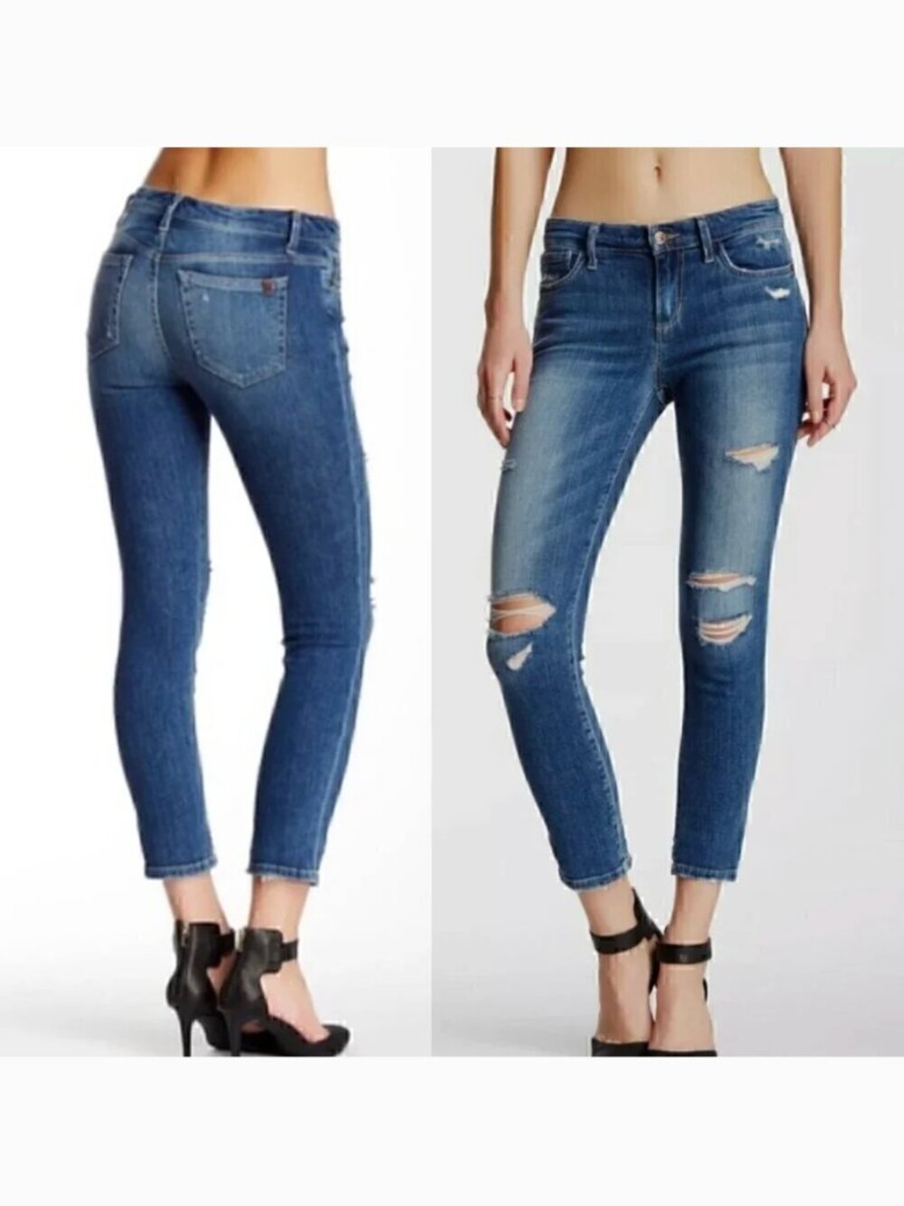 JOE'S JEANS JOES JEANS Keagan Skinny Ankle Distressed Jeans Dark Wash Ripped 25